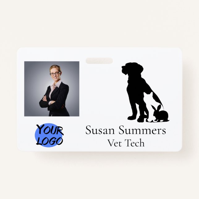 Veterinarian Groomer Pet Dog Cat Business Badge (Front)