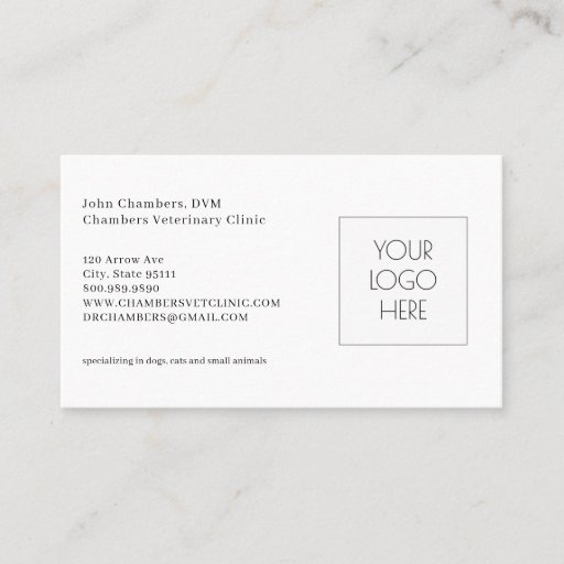 Customizable Veterinarian Logo Business &amp; Appointment Reminder Business Card