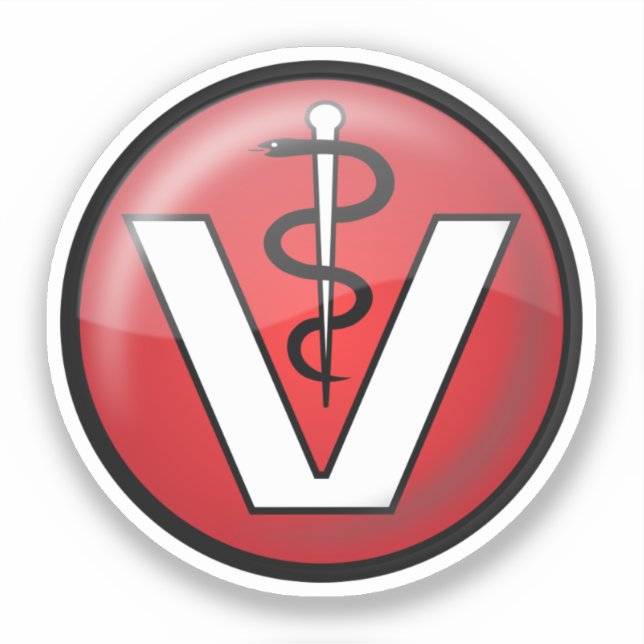 Veterinarian Medical Symbol Sticker (Front)