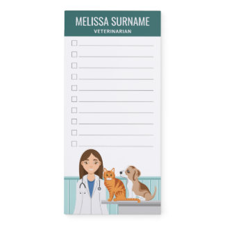Veterinarian Medical Vet Animal Doctor Checklist Magnetic Notepad