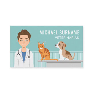 Veterinarian Medical Vet Man Pet Animal Doctor Business Card