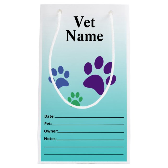 Veterinarian Medicine or Prescription Carryout Bag (Front)
