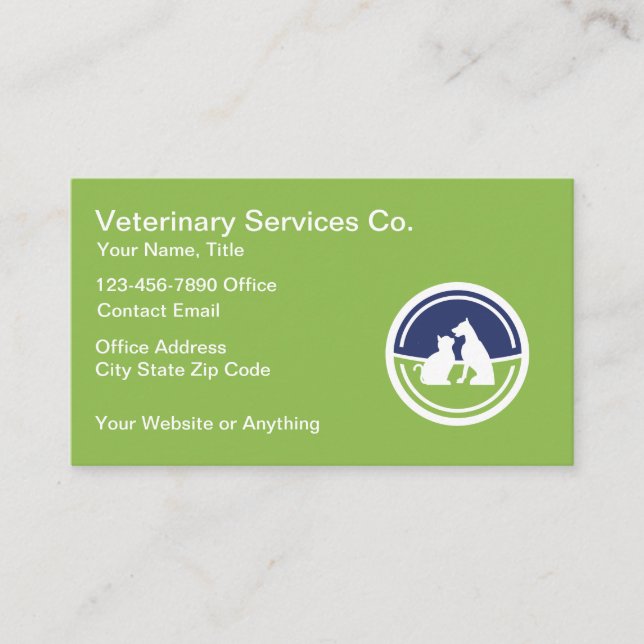 Veterinarian Modern Trendy Business Cards (Front)