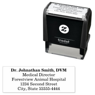 Veterinarian Name Title Business Return Address Self-inking Stamp