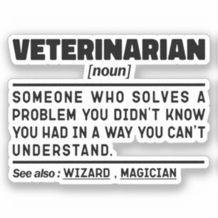Veterinarian Noun Definition Veterinary Technician Sticker