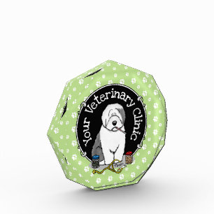 Veterinarian Old English Sheepdog Gray 1 Cute Vet Acrylic Award