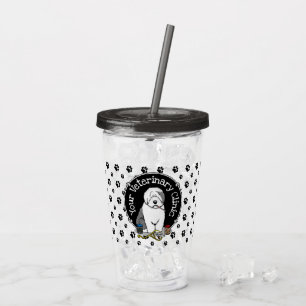 Veterinarian Old English Sheepdog Gray 1 Cute Vet Acrylic Tumbler