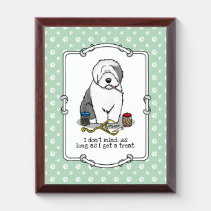 Veterinarian Old English Sheepdog Gray 1 Cute Vet Award Plaque