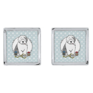 Veterinarian Old English Sheepdog Gray 1 Cute Vet Cufflinks