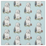 Veterinarian Old English Sheepdog Gray 1 Cute Vet Fabric