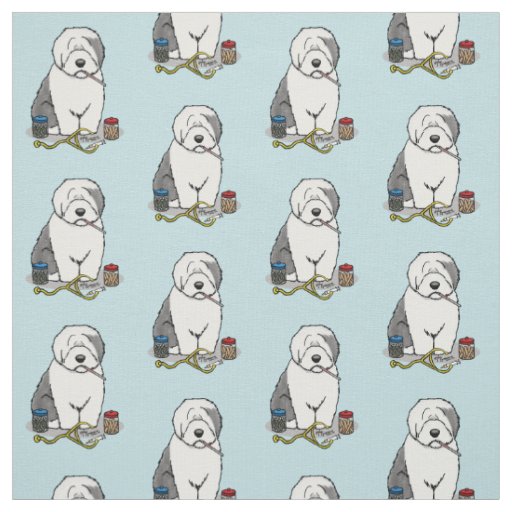 Veterinarian Old English Sheepdog Gray 1 Cute Vet Fabric