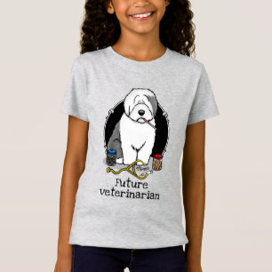 Veterinarian Old English Sheepdog Gray 1 Cute Vet T-Shirt