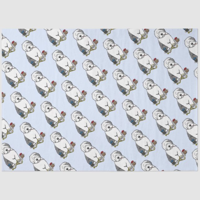 Veterinarian Old English Sheepdog Gray 1 Cute Vet Tissue Paper (Front)