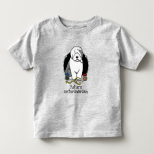 Veterinarian Old English Sheepdog Gray 1 Cute Vet Toddler T-shirt