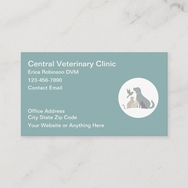 Veterinarian Pastel Color Business Cards (Front)