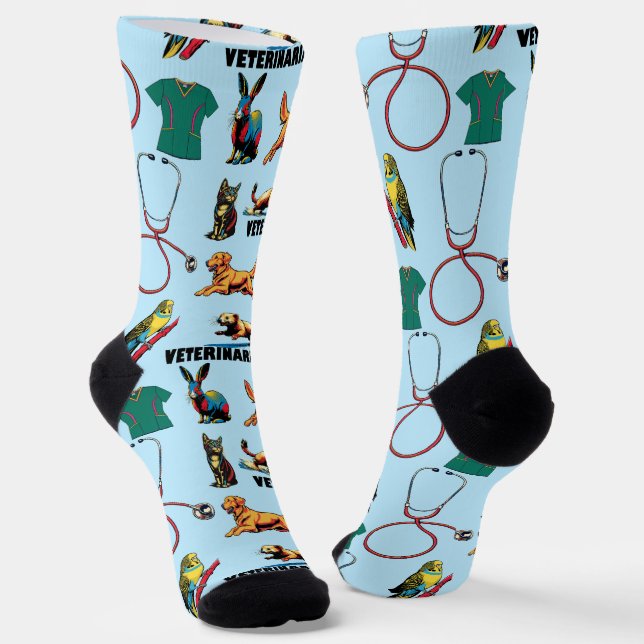 Veterinarian Pattern Socks (Angled)