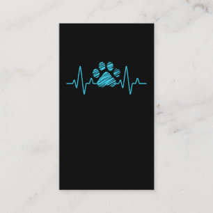Veterinarian Paw Heartbeat Love Animals Vet Tech Business Card