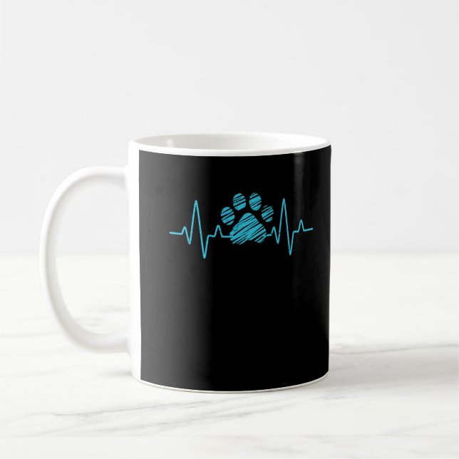 Veterinarian Paw Heartbeat Love Animals Vet Tech Coffee Mug (Left)