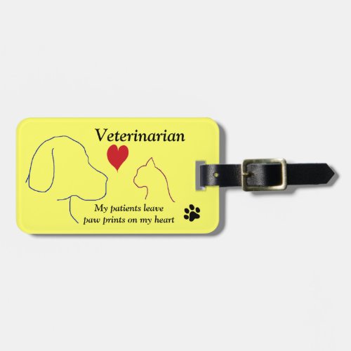 Veterinarian _ Paw Prints on My Heart 2 Luggage Tag
