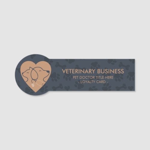 Veterinarian Paws Heart Stethescope Cute Dog Cat Name Tag