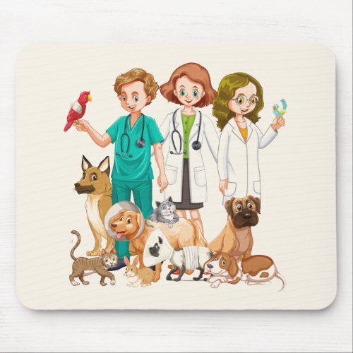 Veterinarian People Background Mouse Pad