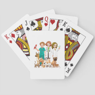 Veterinarian People Background Poker Cards