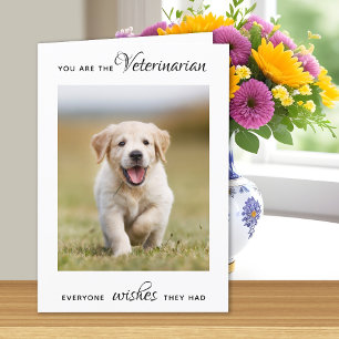 Veterinarian Personalized Veterinary Pet Photo Letterpress Thank You Card