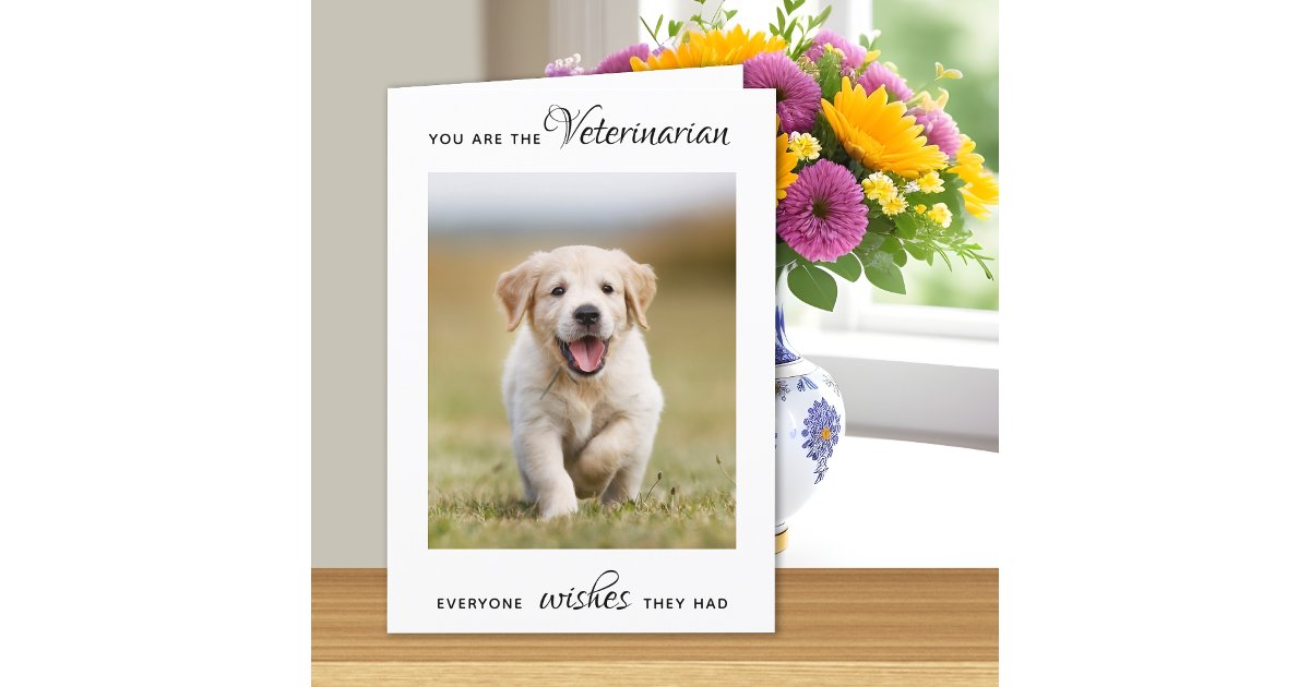 Veterinarian Personalized Veterinary Pet Photo Thank You Card | Zazzle