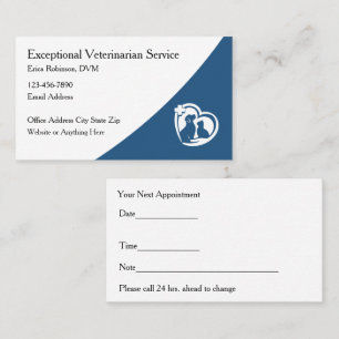 Veterinarian Pet Appointment Business Cards