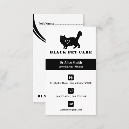 Veterinarian Pet Care  Info Appointment Card