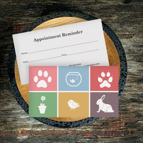 Veterinarian Pet Color Squares Appointment Card