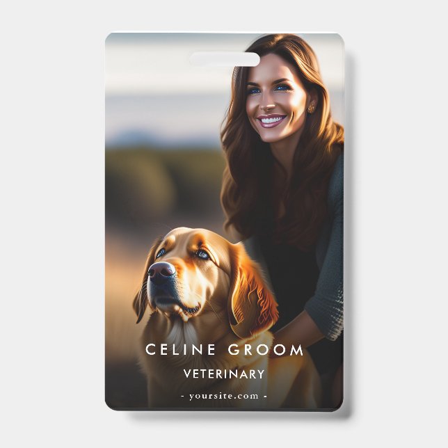 Veterinarian Pet Groom Care | Dog Expert Qr Badge (Front)