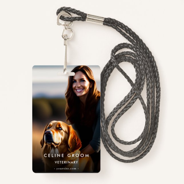 Veterinarian Pet Groom Care | Dog Expert Qr Badge (Front with Lanyard)
