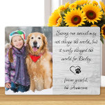 Veterinarian Pet Photo Veterinary Appreciation Plaque<br><div class="desc">Say 'Thank You' to your wonderful veterinarian with personalized pet photo plaque. "Saving one animal may not change the world, but it surely changed the world for 'your dogs name' ... forever grateful... !" Personalize with the pet's name & favorite photo. This veterinarian appreciation plaque will be a treasured gift....</div>