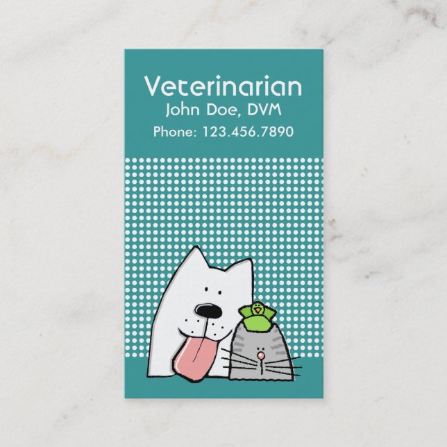 Veterinarian Pet Professional Dog Cat Customizable Business Card (Front)