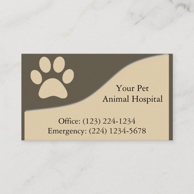 Veterinarian Pet Service Business Card (Front)