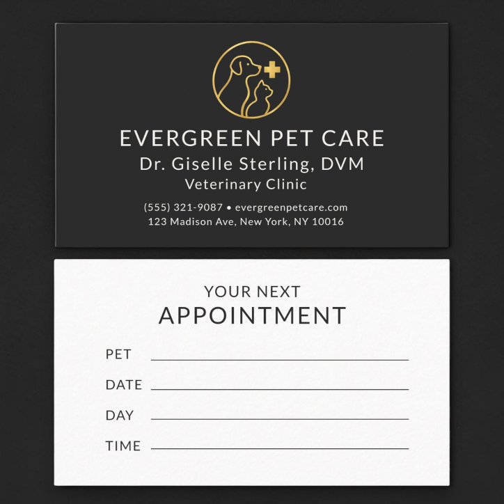 Veterinarian Pet Vet Professional Appointment Business Card