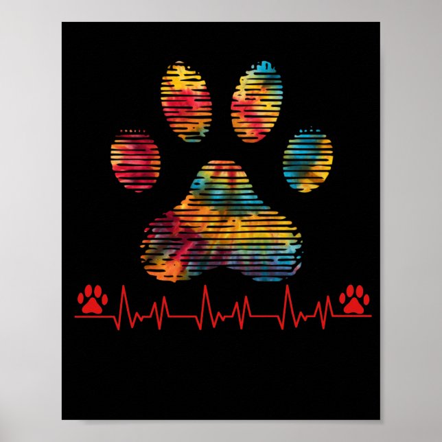 Veterinarian Rainbow Paw Print Heartbeat Vet Tech (Front)