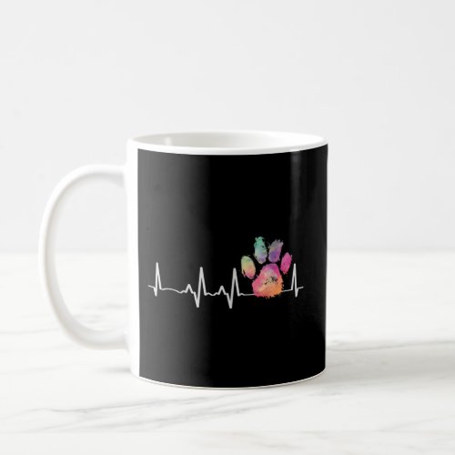 Veterinarian Rainbow Paw Print Heartbeat Vet Tech Coffee Mug