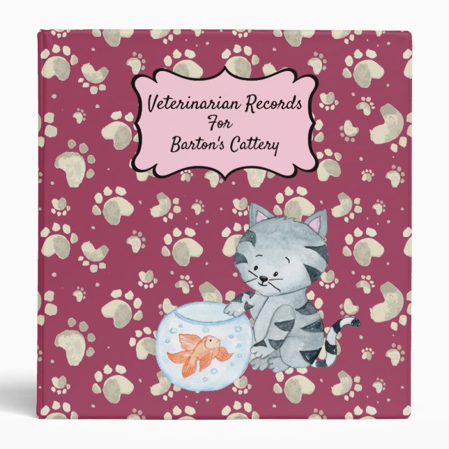 Veterinarian Records 3 Ring Binder (Front)