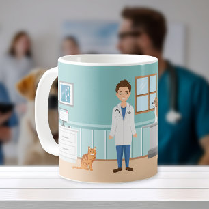 Veterinarian Room Vet Man Pet Doctor Custom Name Coffee Mug