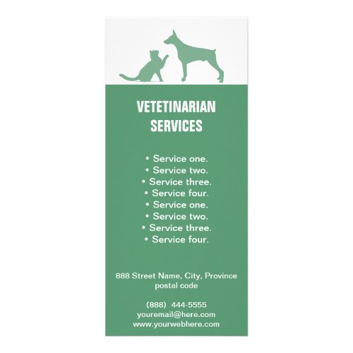 Veterinarian Services Dog and Cat rack card