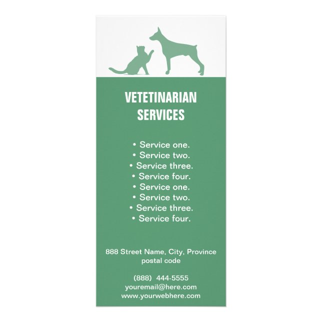 Veterinarian Services Dog and Cat rack card (Front)