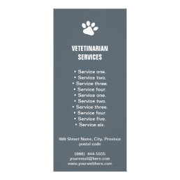 Veterinarian Services paw rack card