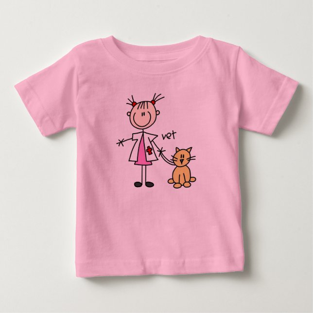 Veterinarian Stick Figure Baby T-Shirt (Front)