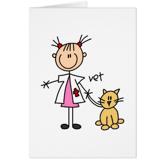 Veterinarian Stick Figure Card (Front)