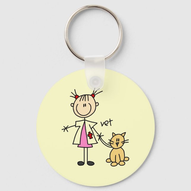 Veterinarian Stick Figure Keychain (Front)