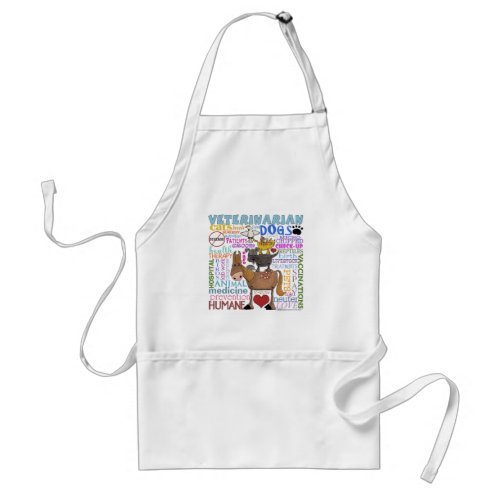 Veterinarian_Subway Art Vet Terms Adult Apron