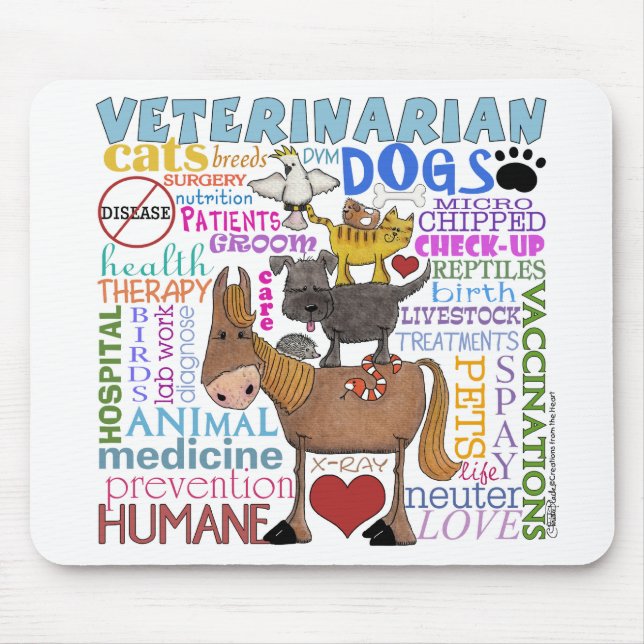 Veterinarian-Subway Art Vet Terms Mouse Pad (Front)
