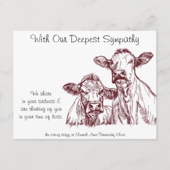 Veterinarian Sympathy Card Cows Cattle by PetsandVets at Zazzle
